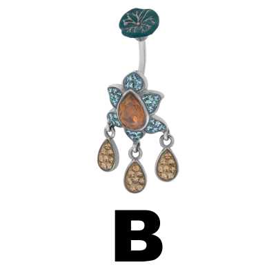 Gloss Finish Lotus Drop Surgical Steel Bananabell Ombelico