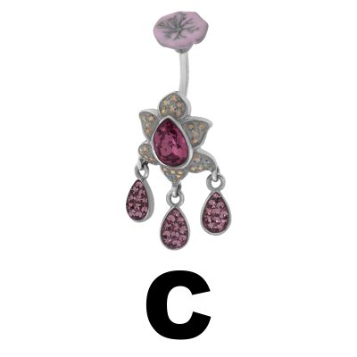 Gloss Finish Lotus Drop Surgical Steel Bananabell Ombelico