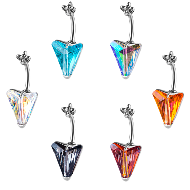 Titanium Swarovski Crystal Arrow Bananabell Ombelico