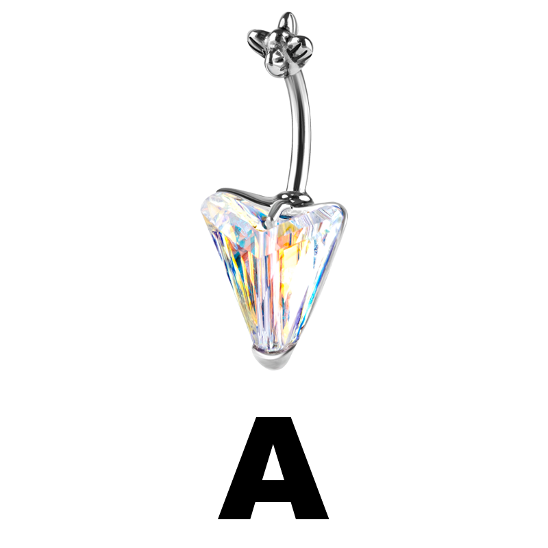 Titanium Swarovski Crystal Arrow Bananabell Ombelico