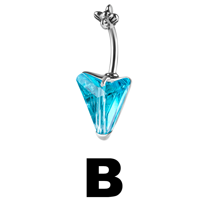 Titanium Swarovski Crystal Arrow Bananabell Ombelico