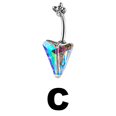 Titanium Swarovski Crystal Arrow Bananabell Ombelico