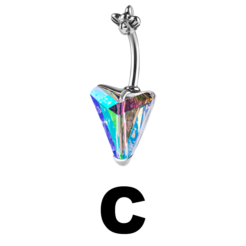 Titanium Swarovski Crystal Arrow Bananabell Ombelico