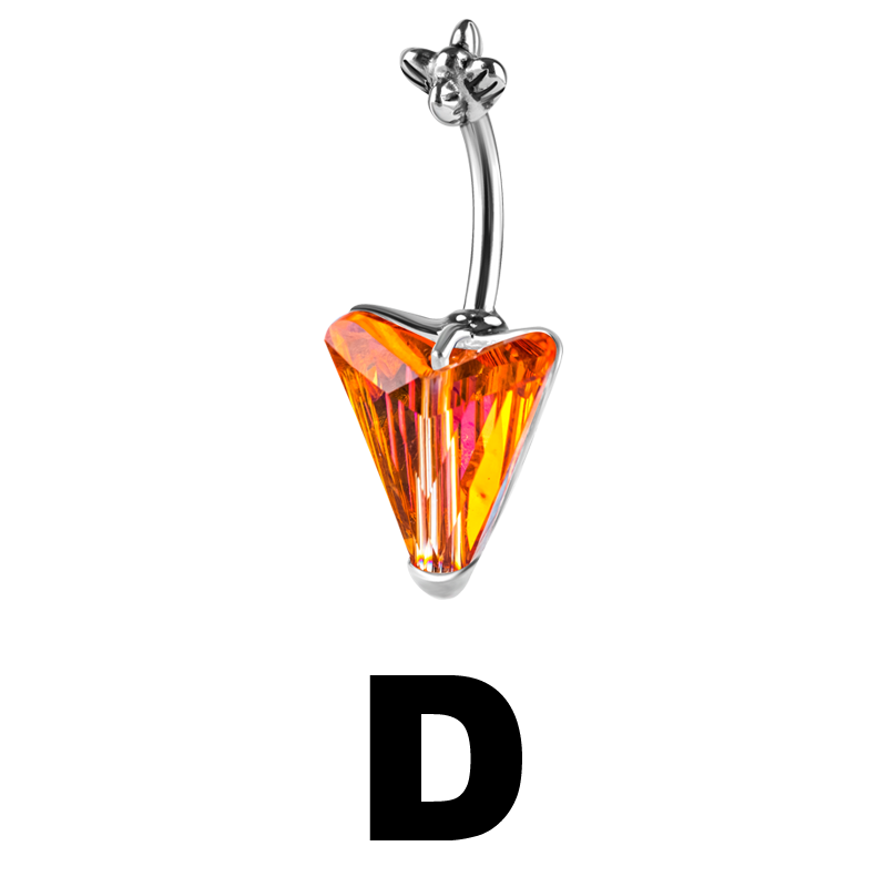 Titanium Swarovski Crystal Arrow Bananabell Ombelico