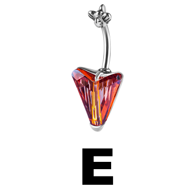 Titanium Swarovski Crystal Arrow Bananabell Ombelico