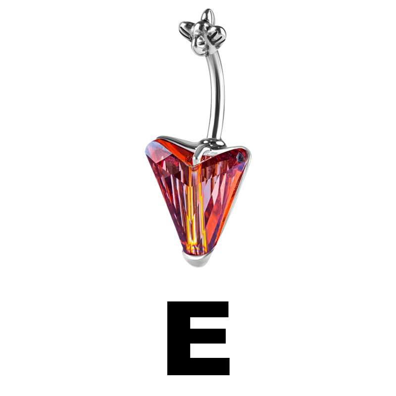 Titanium Swarovski Crystal Arrow Bananabell Ombelico
