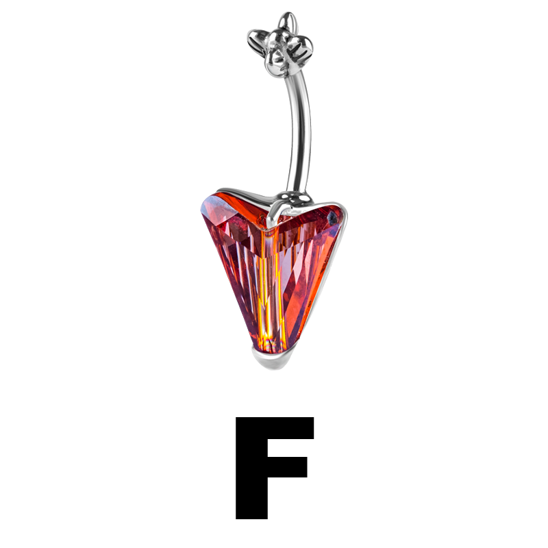 Titanium Swarovski Crystal Arrow Bananabell Ombelico