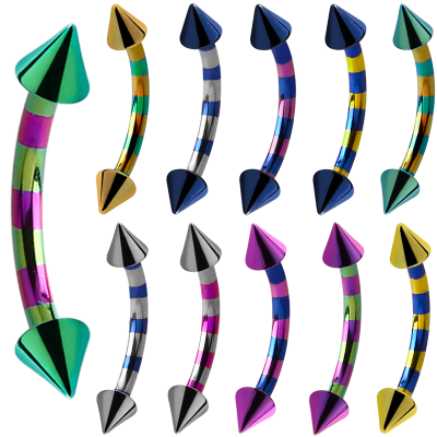 Anodized Titaniium Double Tone Micro Bananabell with Cone Orecchio