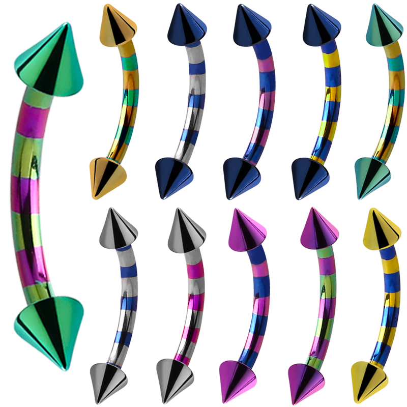 Anodized Titaniium Double Tone Micro Bananabell with Cone Orecchio