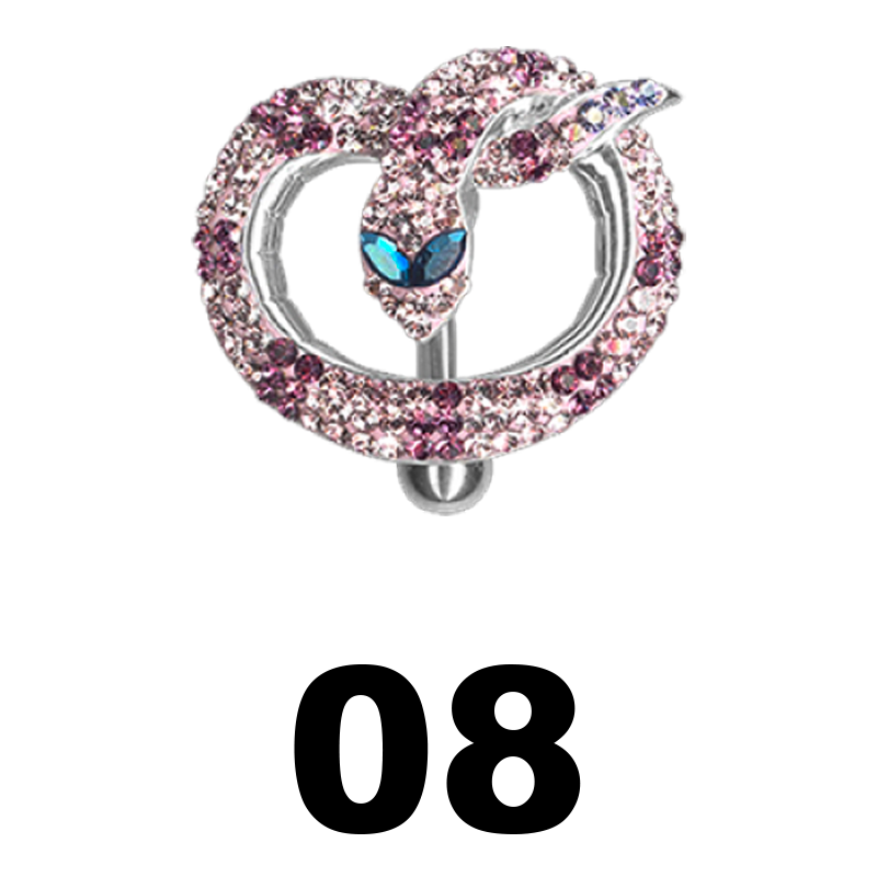 Crystal System 360° Snake Titanium Bananabell Ombelico