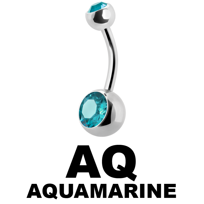 Titanium Double Jewelled Bananabell Ombelico