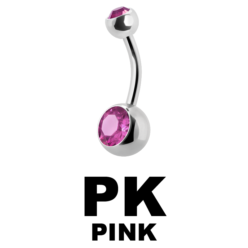 Titanium Double Jewelled Bananabell Ombelico