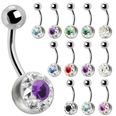 Crystal Line Titanium Navel Bananabell Ombelico