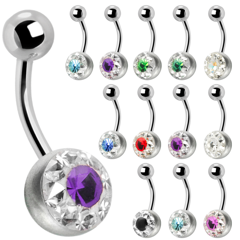 Crystal Line Titanium Navel Bananabell Ombelico