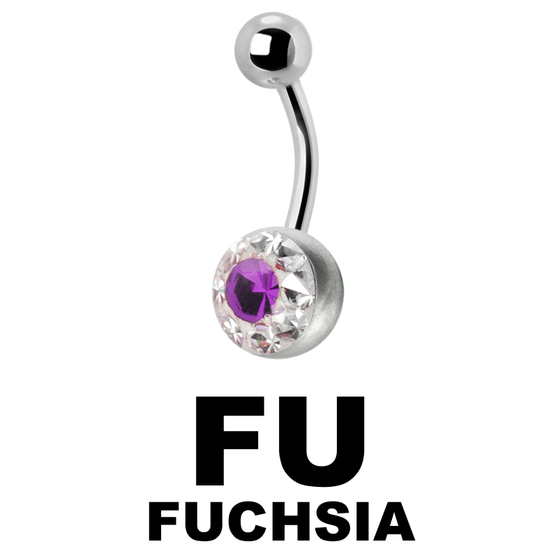 Crystal Line Titanium Navel Bananabell Ombelico