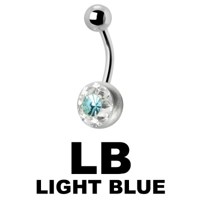 Crystal Line Titanium Navel Bananabell Ombelico