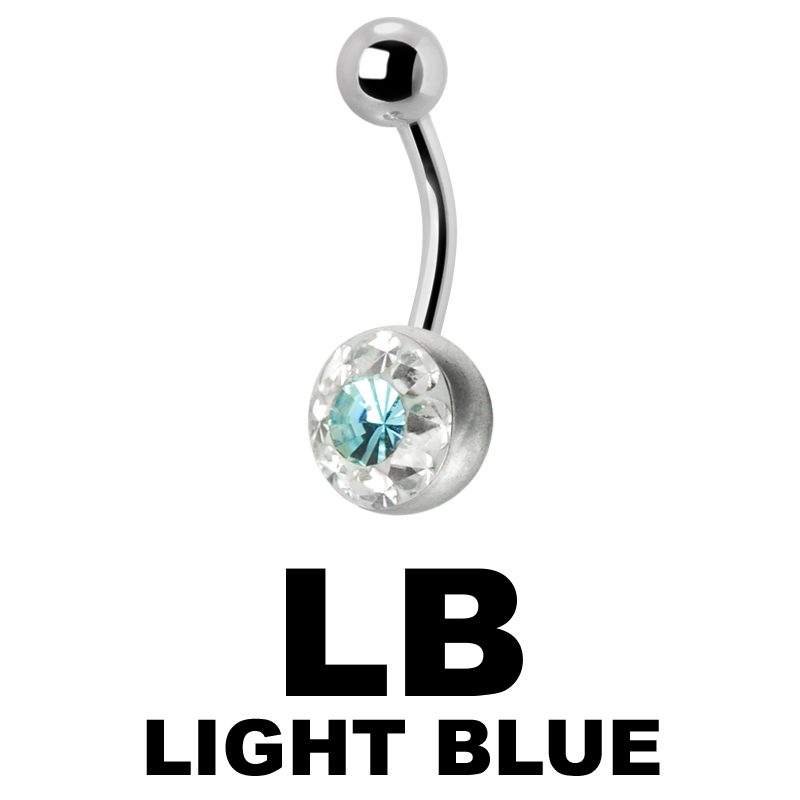 Crystal Line Titanium Navel Bananabell Ombelico