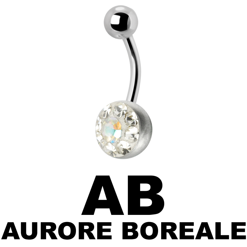 Crystal Line Titanium Navel Bananabell Ombelico