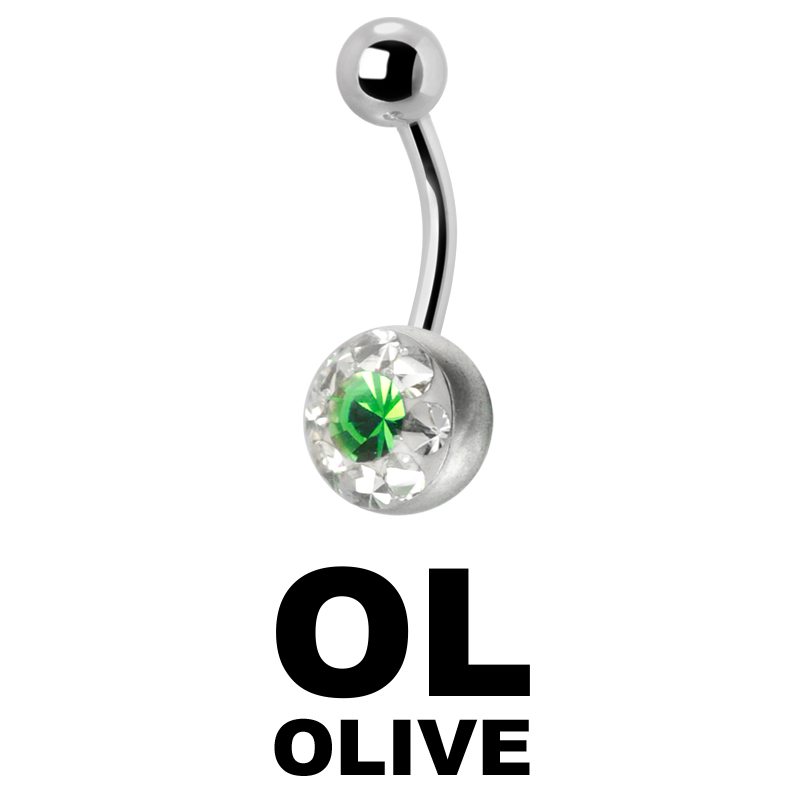 Crystal Line Titanium Navel Bananabell Ombelico