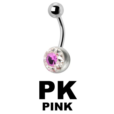 Crystal Line Titanium Navel Bananabell Ombelico