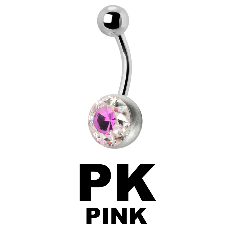 Crystal Line Titanium Navel Bananabell Ombelico