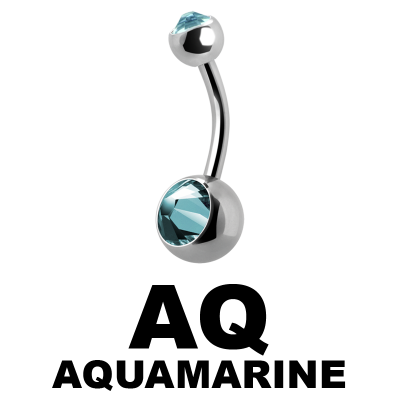 Titanium Double Jewelled Mini Bananabell Ombelico