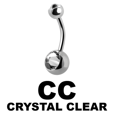 Titanium Double Jewelled Mini Bananabell Ombelico