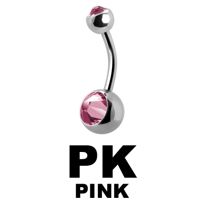 Titanium Double Jewelled Mini Bananabell Ombelico