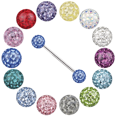 Titanium Micro Barbell with Crystal Ball Orecchio