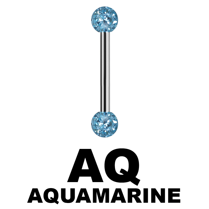 Internal Micro Barbells With 3mm Epoxy Crystal Balls Orecchio