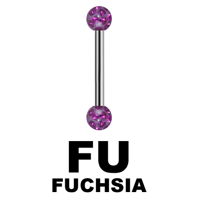 Internal Micro Barbells With 3mm Epoxy Crystal Balls Orecchio