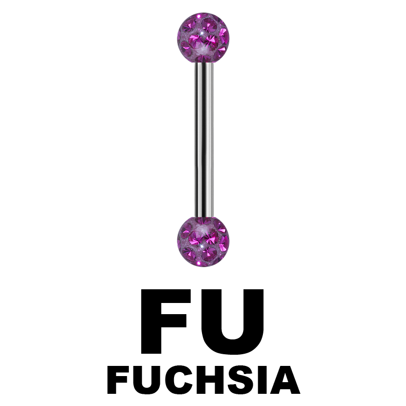 Internal Micro Barbells With 3mm Epoxy Crystal Balls Orecchio