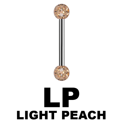 Internal Micro Barbells With 3mm Epoxy Crystal Balls Orecchio