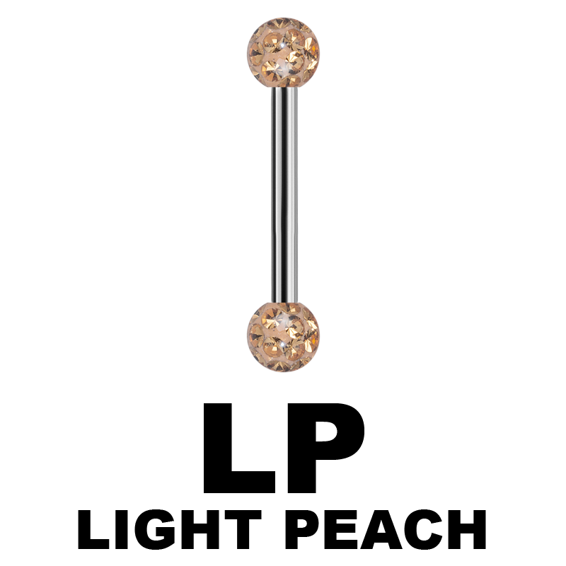 Internal Micro Barbells With 3mm Epoxy Crystal Balls Orecchio