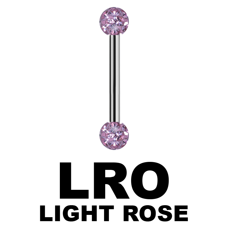 Internal Micro Barbells With 3mm Epoxy Crystal Balls Orecchio