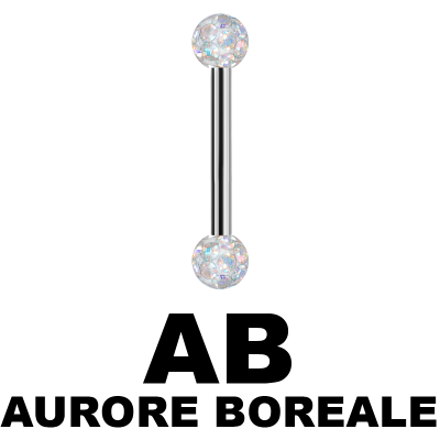 Internal Micro Barbells With 3mm Epoxy Crystal Balls Orecchio