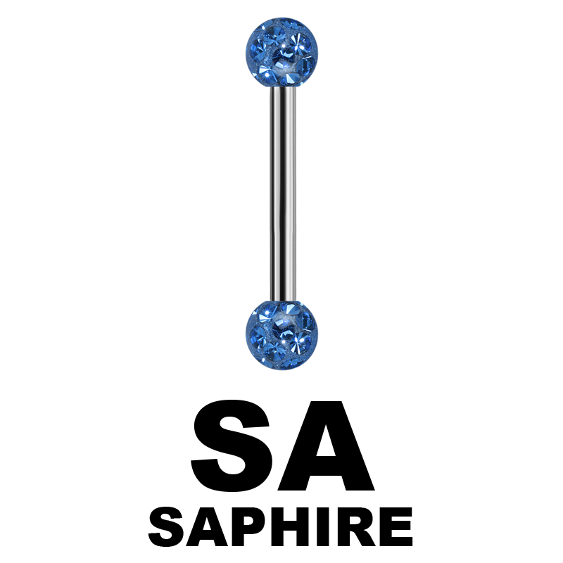 Internal Micro Barbells With 3mm Epoxy Crystal Balls Orecchio