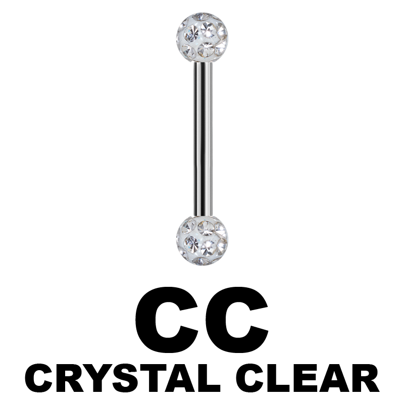 Internal Micro Barbells With 3mm Epoxy Crystal Balls Orecchio