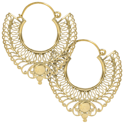 Ornamental brass earrings Ear