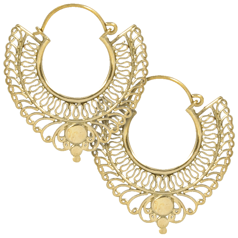 Ornamental brass earrings Ear