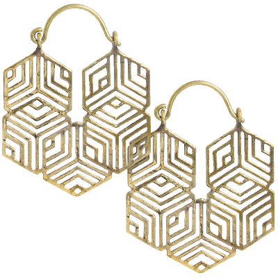 Brass Tribal Earrings (price for pair) Ear