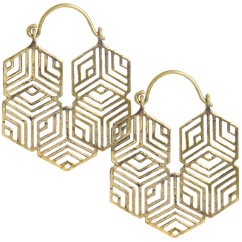 Brass Tribal Earrings (price for pair) Ear