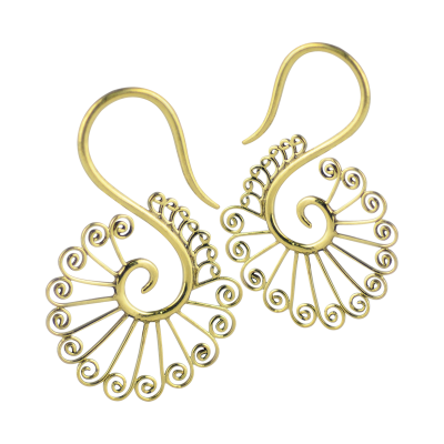 Brass Spiral Earrings (Price for Pair) Orecchio