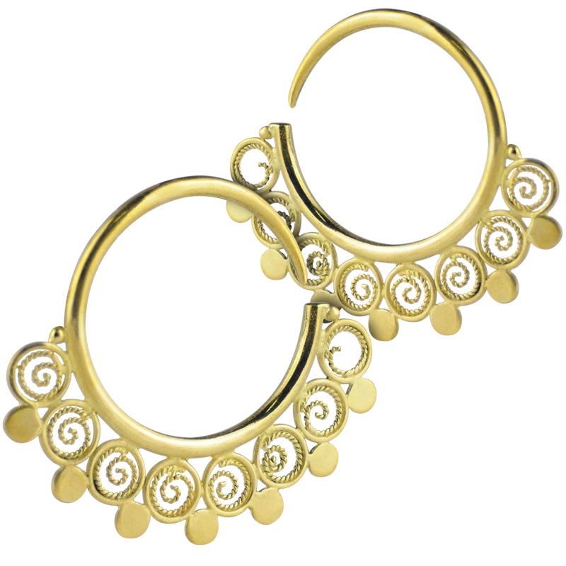 Brass Spiral Earrings (Price for Pair) Orecchio