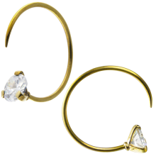 Brass Hoop Earrings with Swarovski Crystal (price for pair)