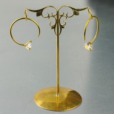 Brass Hoop Earrings with Swarovski Crystal (price for pair) Orecchio