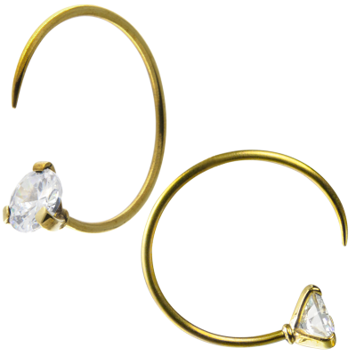 Brass Hoop Earrings with Swarovski Crystal (price for pair) Orecchio
