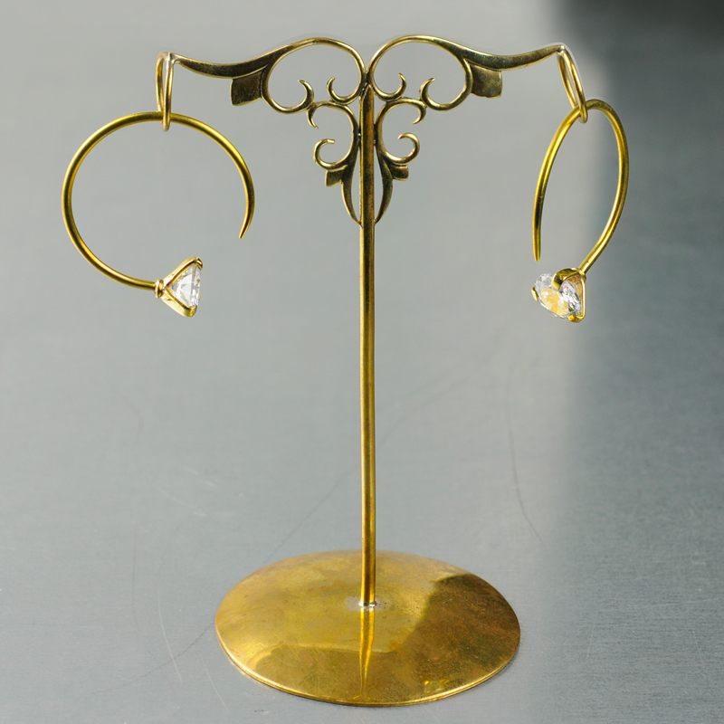 Brass Hoop Earrings with Swarovski Crystal (price for pair) Orecchio