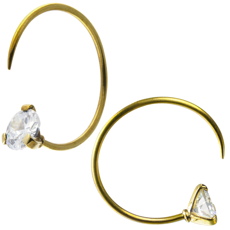 Brass Hoop Earrings with Swarovski Crystal (price for pair) Orecchio