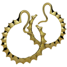 Yellow Brass Hoop Spikes Earrings (Price for Pair)